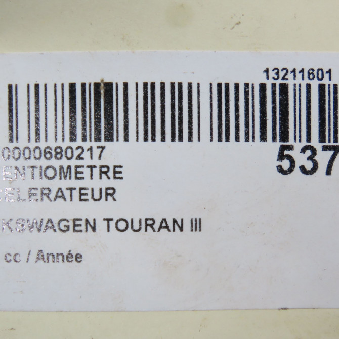 Potentiometre accelerateur occasion VOLKSWAGEN TOURAN III Phase 1 06-2015->... 6