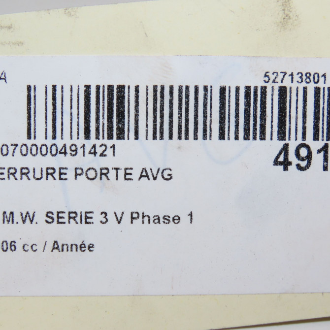 Serrure porte avg occasion B.M.W. SERIE 3 V Phase 1 03-2005->09-2008 51217202143 5