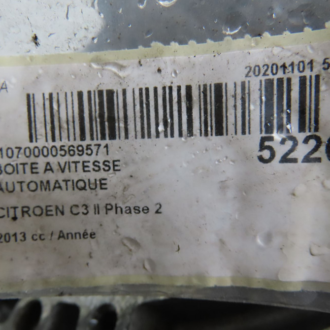 Boîte à vitesse automatique occasion CITROEN C3 II Phase 2 03-2013->12-2016 2231Q4 7
