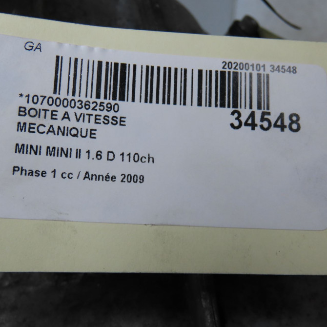 Boîte à vitesse mecanique occasion MINI MINI II Phase 1 09-2006->12-2010 1.6 D 110ch 23007573475 6