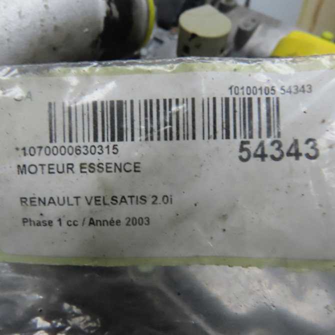 Moteur essence occasion RENAULT VELSATIS Phase 1 01-2002->04-2005 2.0i 165ch 7701473527 6
