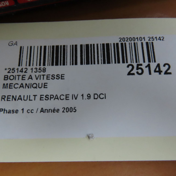 Boîte à vitesse mecanique occasion RENAULT ESPACE IV Phase 1 09-2002->03-2006 1.9 DCI 7701478254 7
