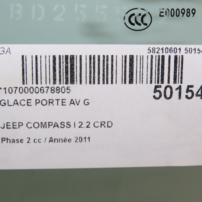 Glace porte av g occasion JEEP 146 Phase 1 04-1995->04-1999 2.2 CRD 136ch 3
