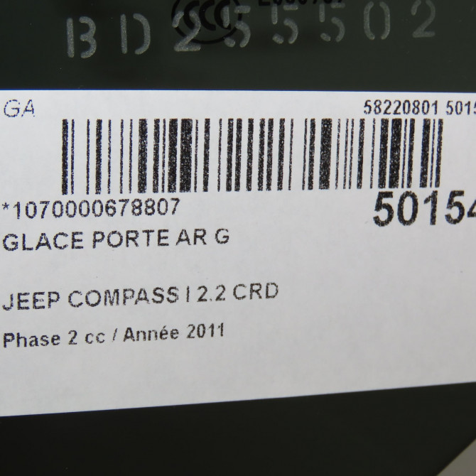 Glace porte ar g occasion JEEP 146 Phase 1 04-1995->04-1999 2.2 CRD 136ch 3