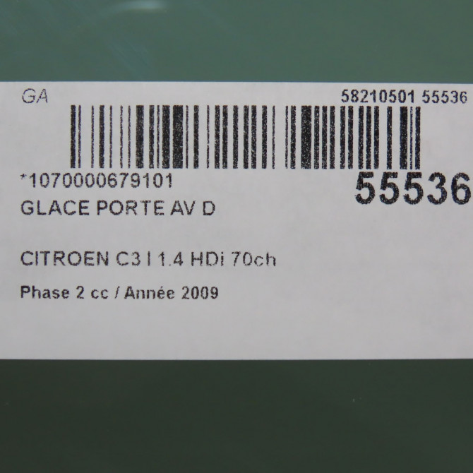 Glace porte av d occasion CITROEN C3 I Phase 2 10-2005->12-2010 1.4 HDi 70ch 9202A2 3