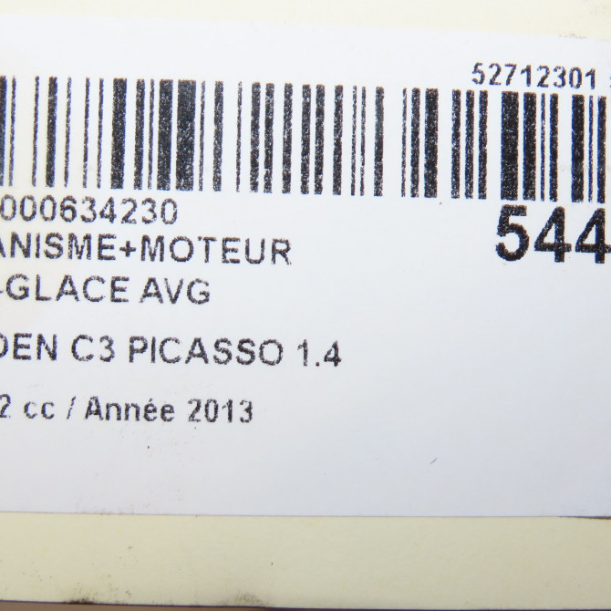 Mecanisme+moteur leve-glace avg occasion CITROEN C3 PICASSO Phase 2 09-2012->... 1.4 VTI 95ch 9802601480 8