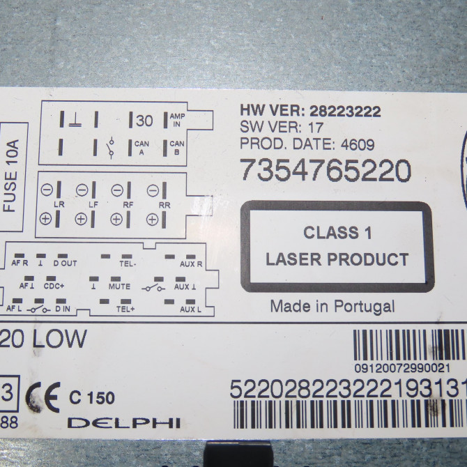 Autoradio occasion FORD KA II Phase 1 10-2008->... 1.2i 69ch 1856712 3