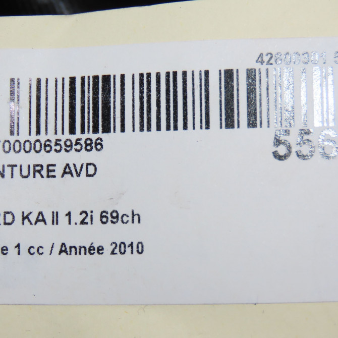 Ceinture avant droite occasion FORD KA II Phase 1 10-2008->... 1.2i 69ch 1685356 6