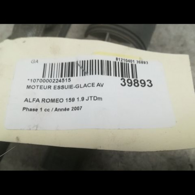 Moteur essuie-glace avant occasion ALFA ROMEO 159 Phase 1 09-2005->05-2013 1.9 JTDm 150ch 77363796 3