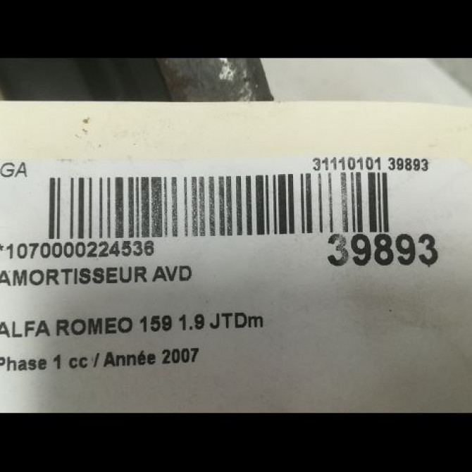 Amortisseur avant droit occasion ALFA ROMEO 159 Phase 1 09-2005->05-2013 1.9 JTDm 150ch 50515149 2