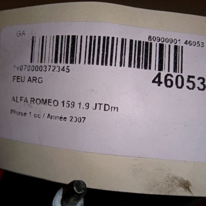 Feu arrière gauche occasion ALFA ROMEO 159 Phase 1 09-2005->05-2013 1.9 JTDm 150ch 50504821 4