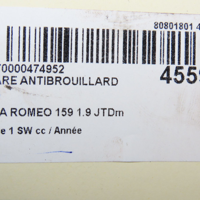 Phare antibrouillard avant gauche occasion ALFA ROMEO 159 Phase 1 04-1995->04-1999 1.9 JTDm 120ch 50504508 5