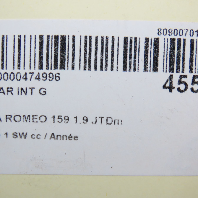 Feu arrière interieur gauche occasion ALFA ROMEO 159 Phase 1 04-1995->04-1999 1.9 JTDm 120ch 50504822 5
