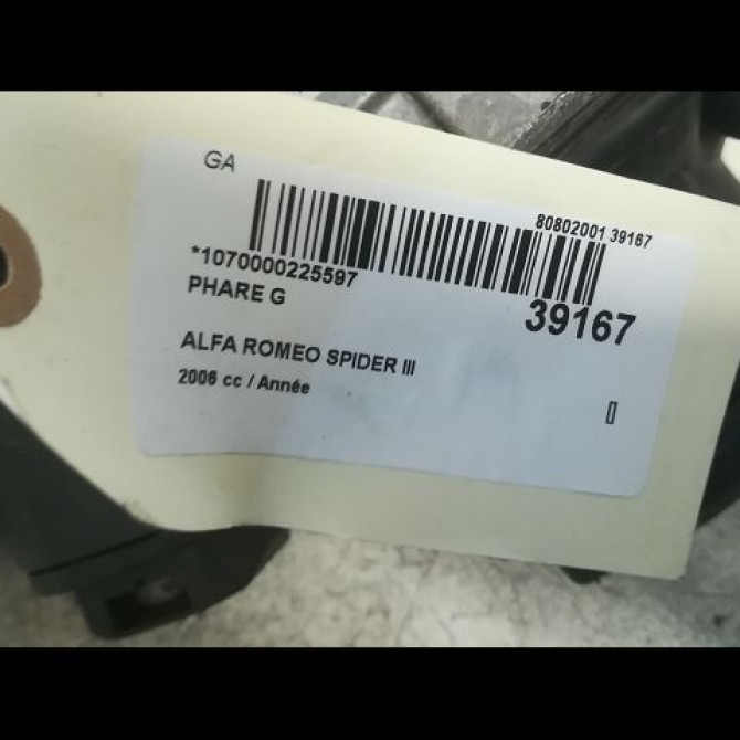 Phare gauche occasion ALFA ROMEO SPIDER III Phase 1 09-2006->12-2010 60682089 4