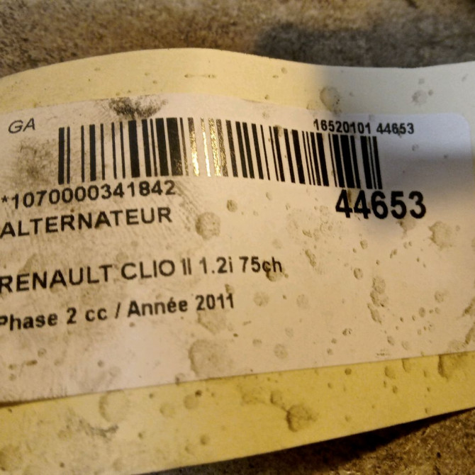 Alternateur occasion RENAULT CLIO II Phase 2 06-2001->07-2006 1.2i 75ch 8200660044 5
