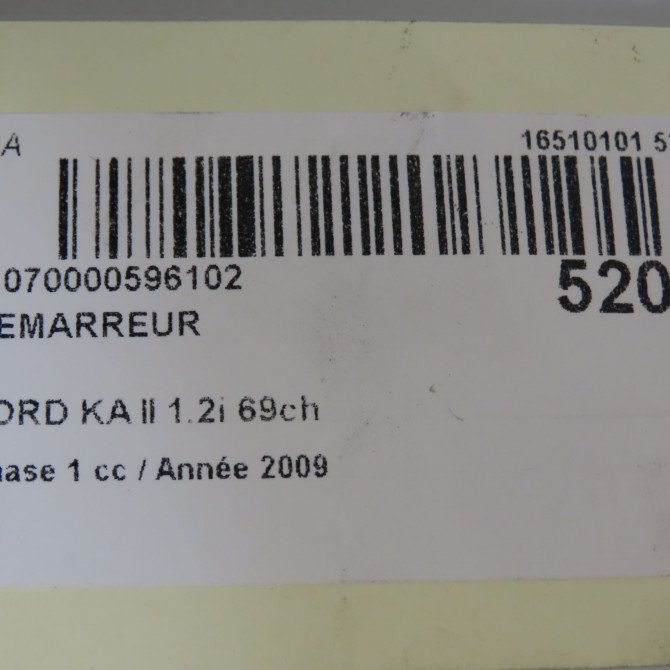 Démarreur occasion FORD KA II Phase 1 10-2008->... 1.2i 69ch 1726802 7