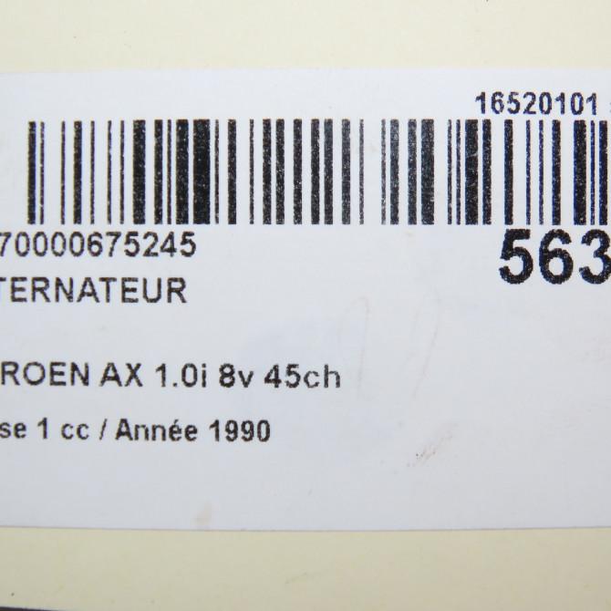 Alternateur occasion CITROEN AX Phase 1 01-1987->06-1991 1.0i 8v 45ch 570589 7