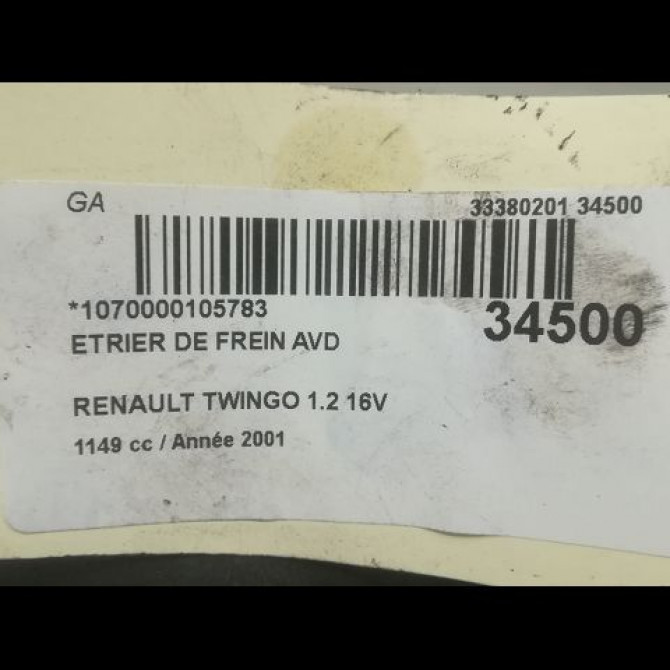 Etrier de frein avant droit occasion RENAULT TWINGO I Phase 3 08-2000->06-2007 1.2i 7701207959 3