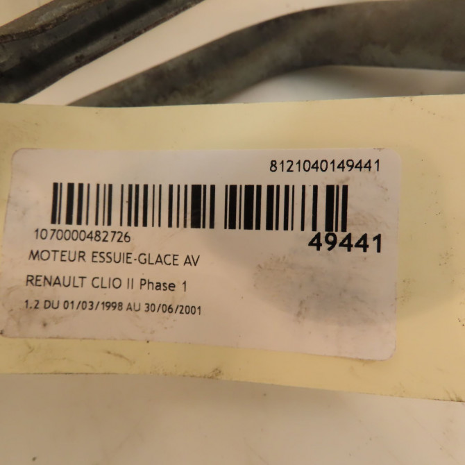 Moteur essuie-glace avant occasion RENAULT CLIO II Phase 1 03-1998->06-2001 1.2 7701207956 4
