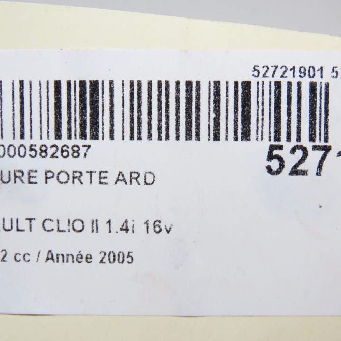 Serrure porte ard occasion RENAULT CLIO II Phase 2 06-2001->07-2006 1.4i 16v 8200350437 5