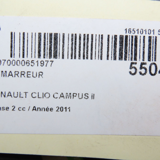 Démarreur occasion RENAULT CLIO CAMPUS II Phase 2 07-2009->12-2012 1.2i 16v 75ch 8200369521 7