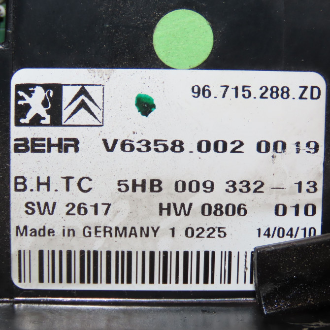 Commande de chauffage occasion CITROEN C5 II Phase 1 04-1995->04-1999 2.0 HDI 140ch 6452R9 3