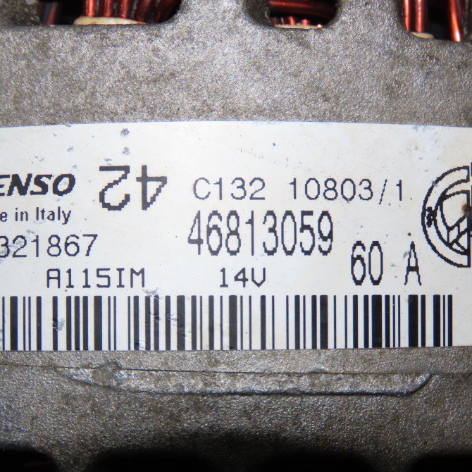 Alternateur occasion FIAT PUNTO II Phase 2 05-2003->10-2009 1.2i 60ch 51859047 6