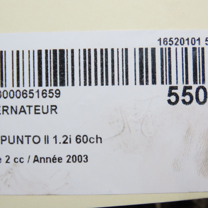 Alternateur occasion FIAT PUNTO II Phase 2 05-2003->10-2009 1.2i 60ch 51859047 8