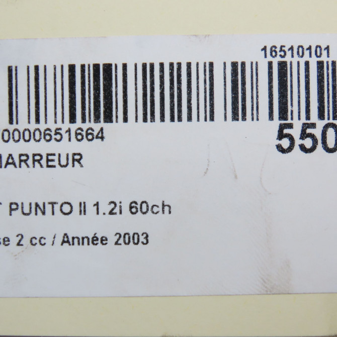 Démarreur occasion FIAT PUNTO II Phase 2 05-2003->10-2009 1.2i 60ch 51890633 7