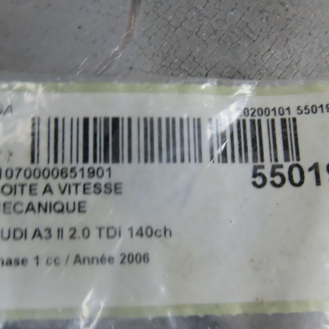 Boîte à vitesse mecanique occasion AUDI A3 II Phase 1 06-2003->06-2008 2.0 TDi 140ch 2Q300042S 6