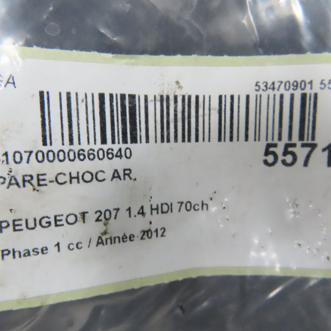 Pare-choc arrière occasion PEUGEOT 207 Phase 1 04-2006->06-2013 1.4 HDI 70ch 7410Z5 6