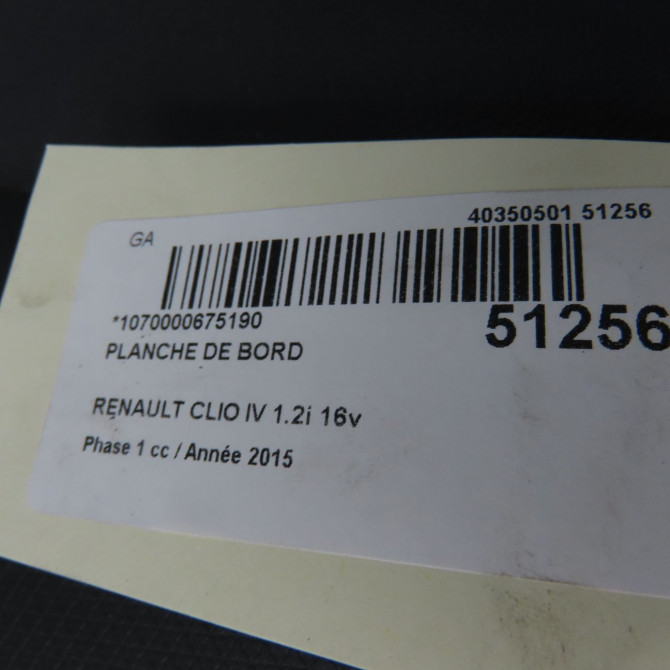 Planche de bord occasion RENAULT CLIO IV Phase 1 07-2012->... 1.2i 16v 75ch 681006647R 5