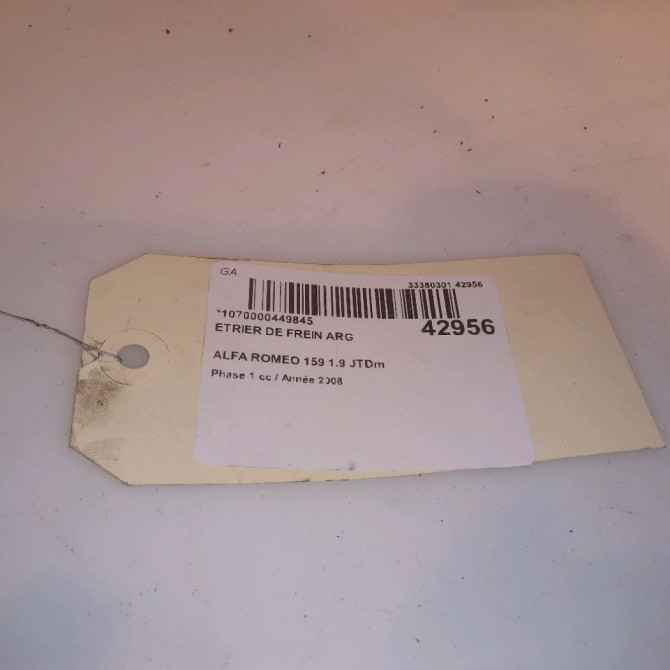 Etrier de frein arrière gauche occasion ALFA ROMEO 159 Phase 1 09-2005->05-2013 1.9 JTDm 120ch 77363648 4