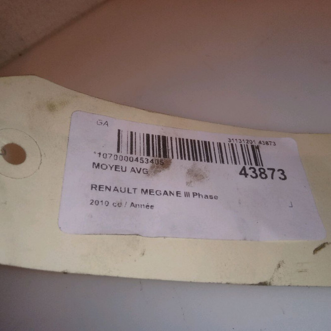 Moyeu avg occasion RENAULT MEGANE III Phase 1 11-2008->01-2012 402021241R 4
