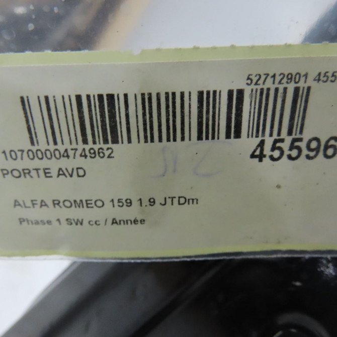 Porte avant droite occasion ALFA ROMEO 159 Phase 1 04-1995->04-1999 1.9 JTDm 120ch 50513846 4
