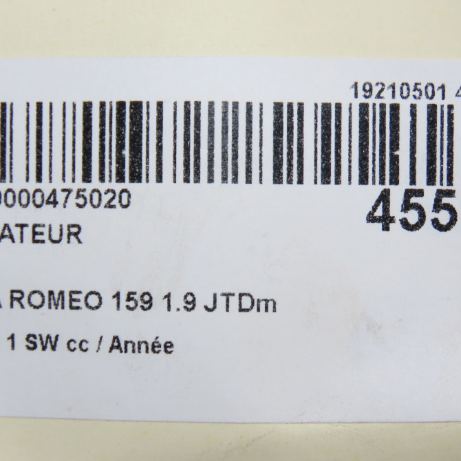 Radiateur occasion ALFA ROMEO 159 Phase 1 04-1995->04-1999 1.9 JTDm 120ch 60694769 5