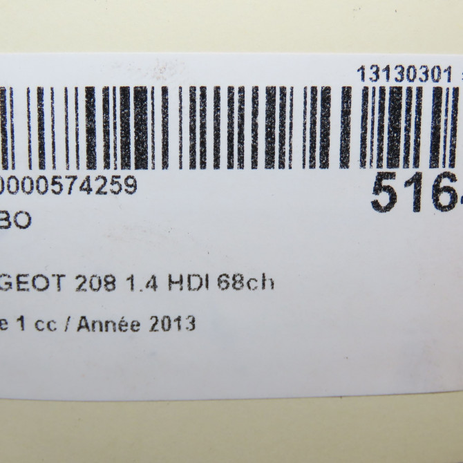 Turbo occasion PEUGEOT 208 208 Phase 1 2012-03-01->2015-09-30 1.4 HDI 68ch 375Q9 8