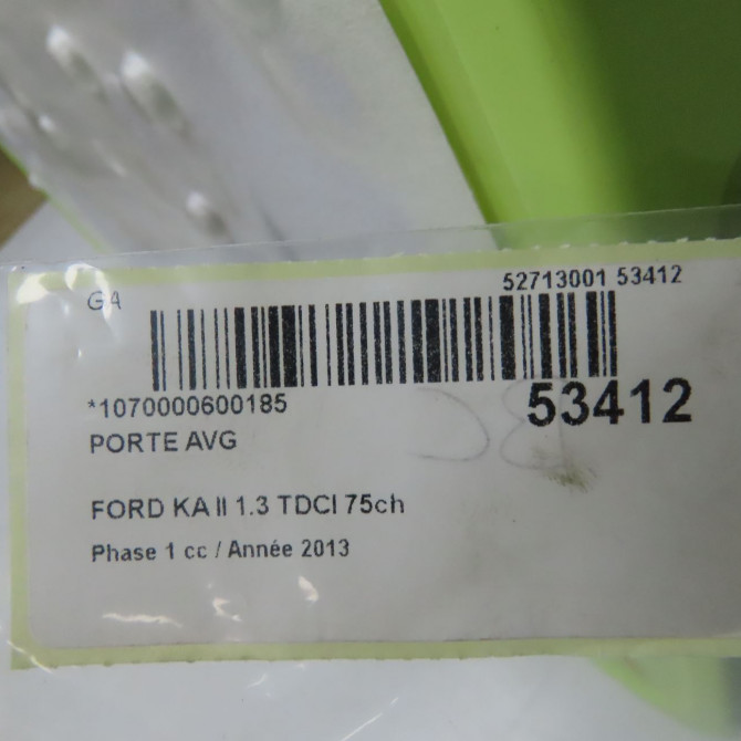 Porte avant gauche occasion FORD KA II Phase 1 10-2008->... 1.3 TDCI 75ch 1542365 5