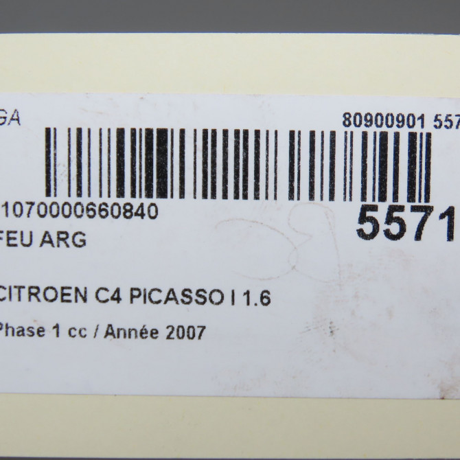 Feu arrière gauche occasion CITROEN C4 PICASSO I Phase 1 01-2007->10-2013 1.6 HDi 16v 110ch 6350CA 5
