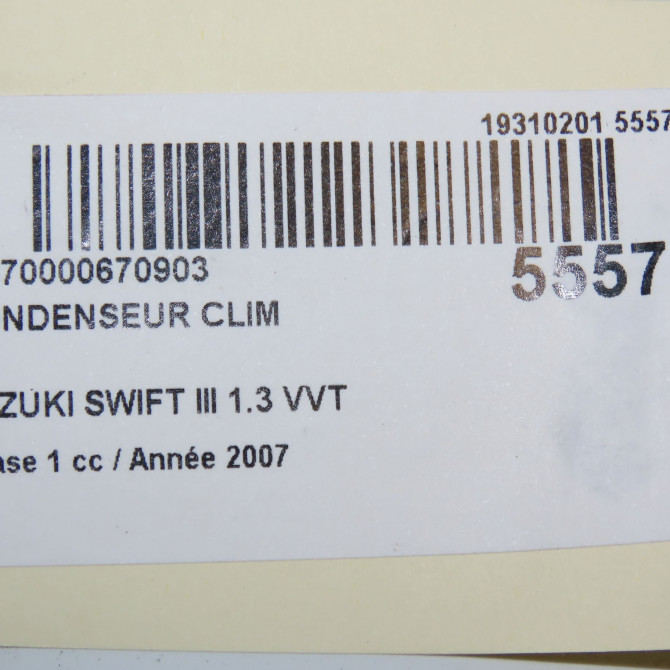 Condenseur clim occasion SUZUKI SWIFT III Phase 1 03-2005->09-2011 1.3 VVT 9531062J10 4