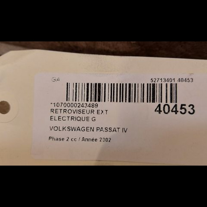Retroviseur exterieur electrique gauche occasion VOLKSWAGEN PASSAT IV Phase 2 10-2000->03-2005 1.9 TDI 100ch 3B1857507K01C 3