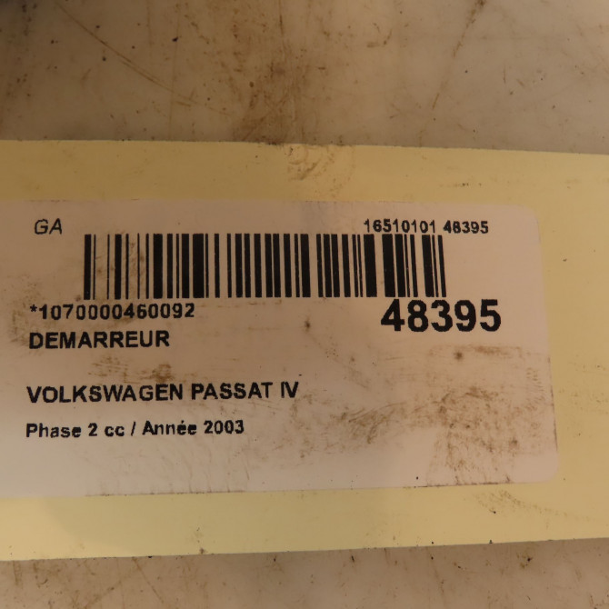 Démarreur occasion VOLKSWAGEN PASSAT IV Phase 2 10-2000->03-2005 1.9 TDI 100ch 68911024EX 4