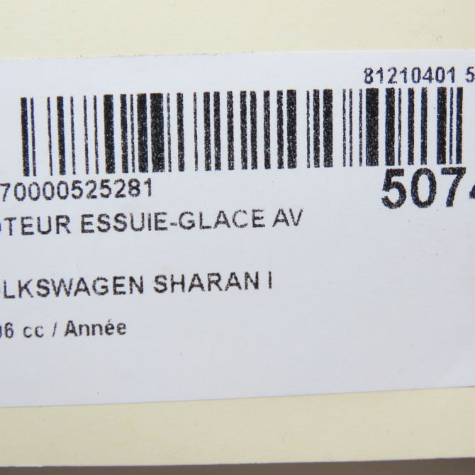 Moteur essuie-glace avant occasion VOLKSWAGEN SHARAN I Phase 3 01-2004->09-2010 7M3955119A 8