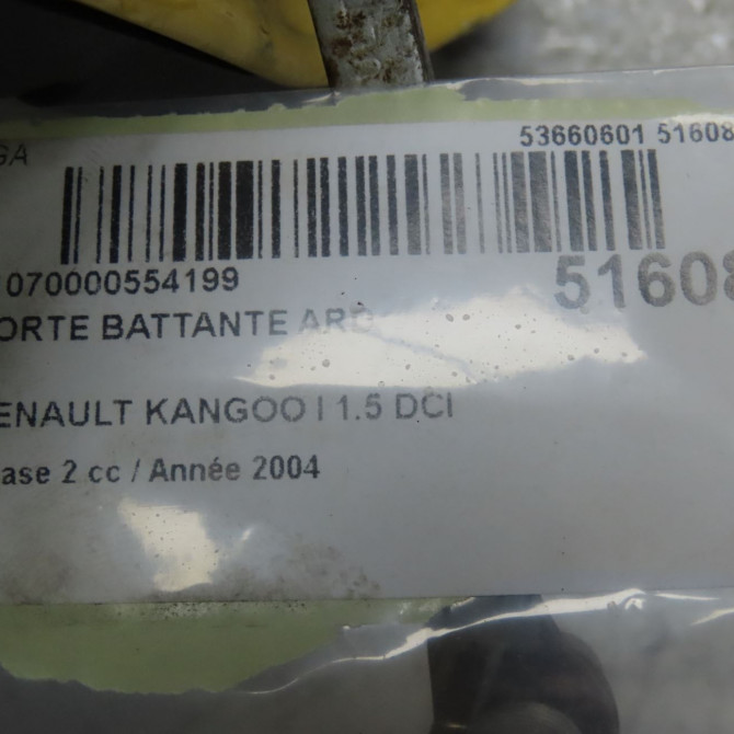 Porte battante arrière droite occasion RENAULT KANGOO I Phase 2 03-2003->06-2010 1.5 DCI 55ch 901005956R 4