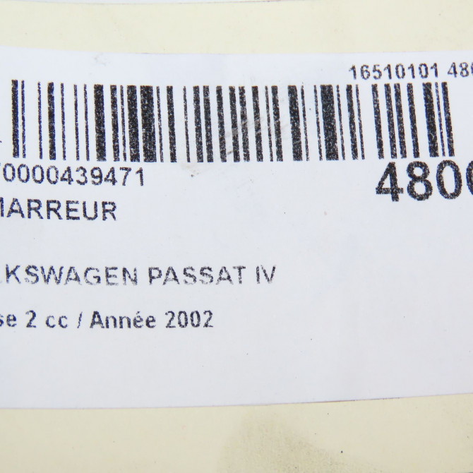 Démarreur occasion VOLKSWAGEN PASSAT IV Phase 2 10-2000->03-2005 1.9 TDI 100ch 68911024EX 7