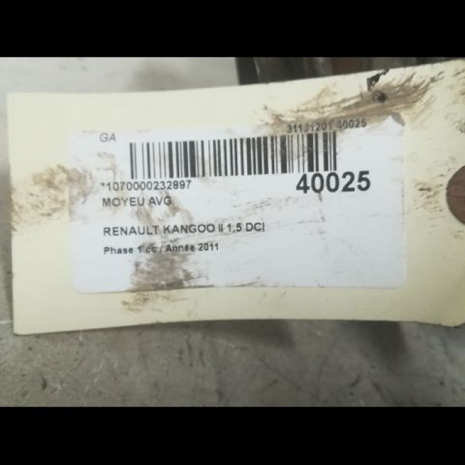 Moyeu avg occasion RENAULT KANGOO II Phase 1 01-2008->03-2013 1.5 DCI 105ch 7701208950 3