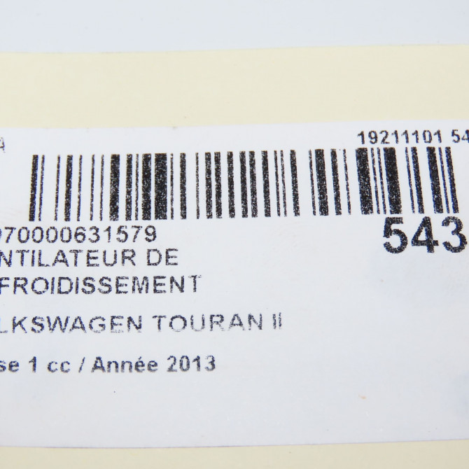 Ventilateur de refroidissement occasion VOLKSWAGEN TOURAN II Phase 1 09-2010->12-2015 2.0 TDI 140ch 5