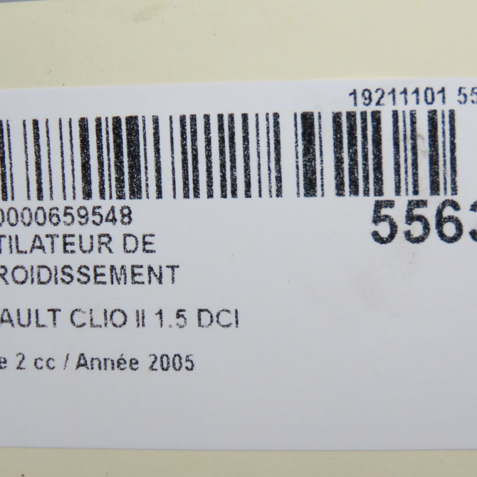 Ventilateur de refroidissement occasion RENAULT CLIO II Phase 2 06-2001->07-2006 1.5 DCI 70ch 7701070294 8