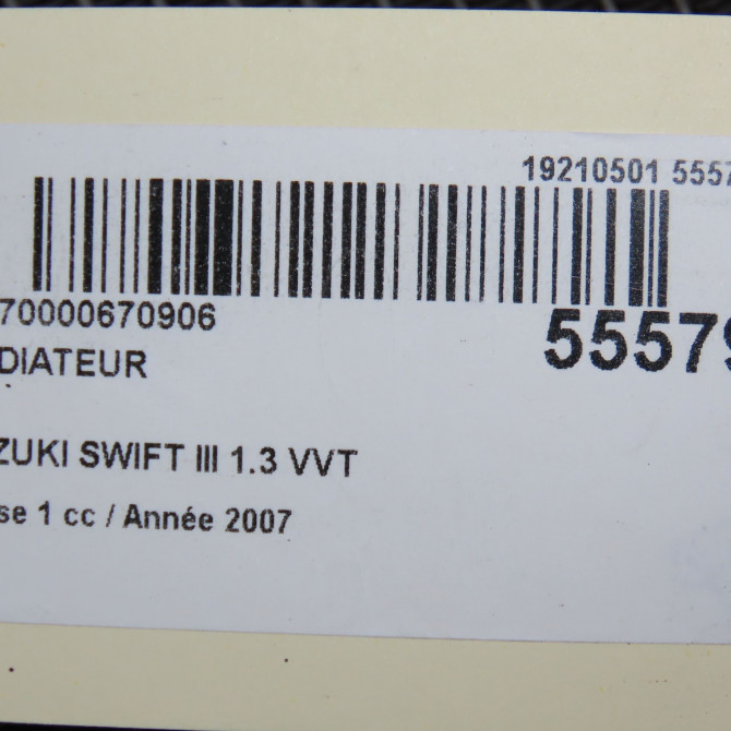 Radiateur occasion SUZUKI SWIFT III Phase 1 03-2005->09-2011 1.3 VVT 1770063J20 4