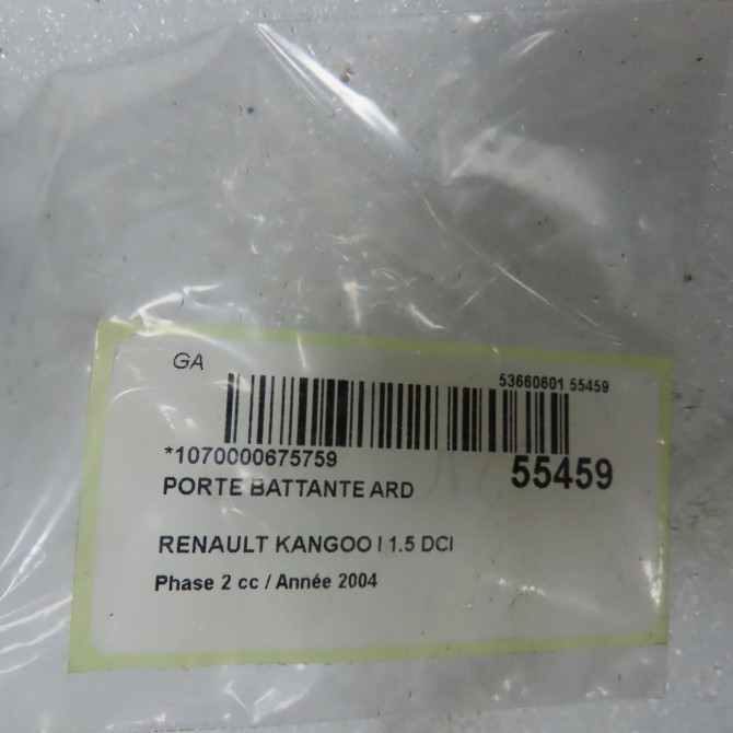 Porte battante arrière droite occasion RENAULT KANGOO I Phase 2 03-2003->06-2010 1.5 DCI 65ch 901005956R 6